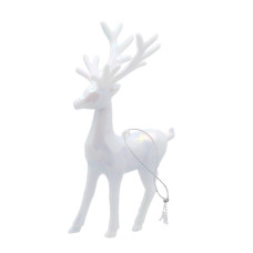Прикраса декоративна Chomik Олень, пластик, білий, 9х15 см (5900779895928)