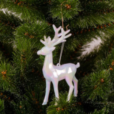 Прикраса декоративна Chomik Олень, пластик, білий, 9х15 см (5900779895928)
