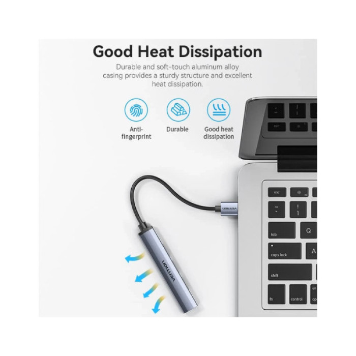 Концентратор Vention USB 3.0 to 1xUSB 3.0 + 3xUSB 2.0 0.15m gray (CKOHB)