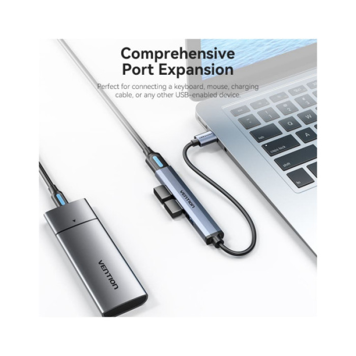 Концентратор Vention USB 3.0 to 1xUSB 3.0 + 3xUSB 2.0 0.15m gray (CKOHB)