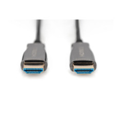 Кабель мультимедійний HDMI M to HDMI M 15m 4K AOC hybrid-fiber black Digitus (AK-330125-150-S)