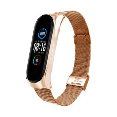 Ремінець до фітнес браслета BeCover Metal для Xiaomi Mi Smart Band 8 Rose Gold (709360)