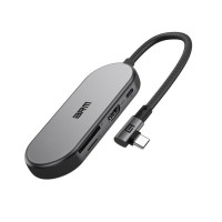 Концентратор Armorstandart Angle USB-C to HDMI 4K, RJ45, PD, 2USB, SD, microSD Grey (ARM86022)