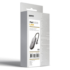 Концентратор Armorstandart Angle USB-C to HDMI 4K, RJ45, PD, 2USB, SD, microSD Grey (ARM86022)