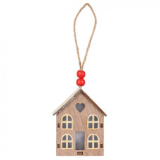 Прикраса декоративна YES! Fun Будиночок 8 см Дерево LED (975066)