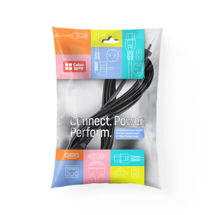 Кабель живлення C7 3m black ColorWay (CW-CBP086-BK)