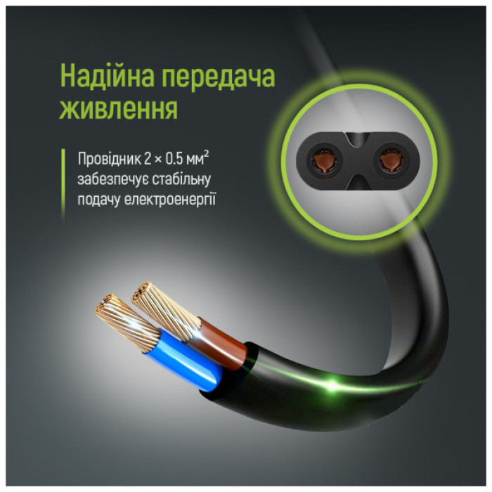 Кабель живлення C7 3m black ColorWay (CW-CBP086-BK)