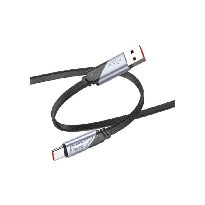 Дата кабель USB 2.0 AM to USB-C 1.2m 5A nylon black HOCO (6942007605007)
