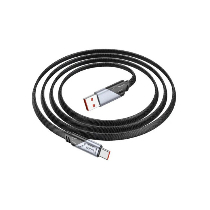 Дата кабель USB 2.0 AM to USB-C 1.2m 5A nylon black HOCO (6942007605007)