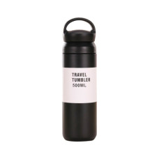 Термос Merlion Travel Tumbler 350 мл, подвійна кришка з ручкою, чорний (SUS304-350Black)