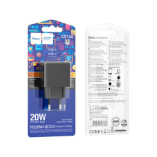 Зарядний пристрій HOCO CS14A Ocean 1xUSB-C PD20W + 1xUSB QC3.0 Black (6942007603898)