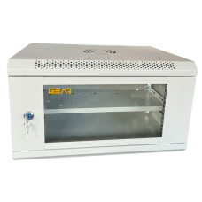 Шафа настінна GEAR 6U 19" 600x600x300 мм, + полка 19", grey (GWMSN-6U-600-600G)