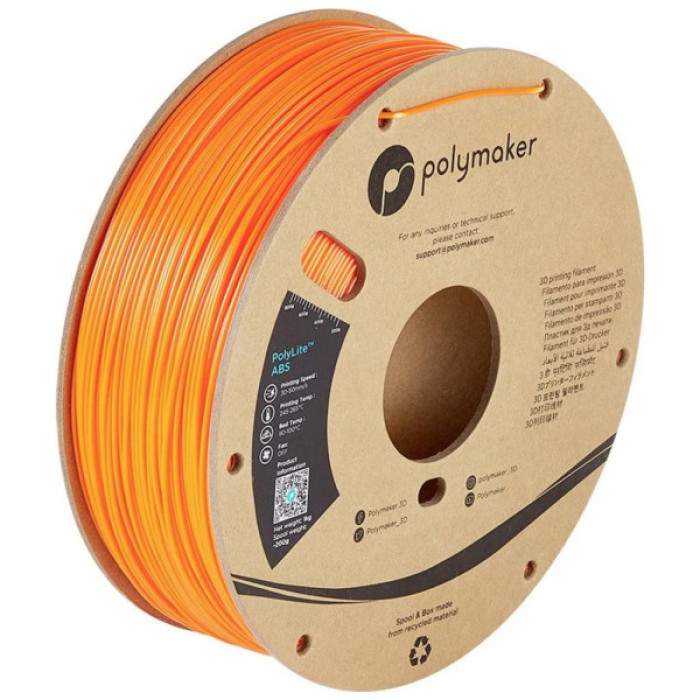 Пластик для 3D-принтера Polymaker ABS POLYLITE 1,75mm 1kg ORANGE (PE01009)