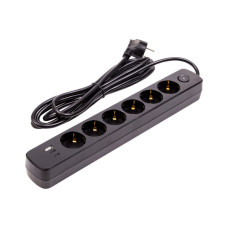 Мережевий фільтр живлення PowerPlant 3м, 6 розеток, USB (YS-N6086/3c) (EX610662)