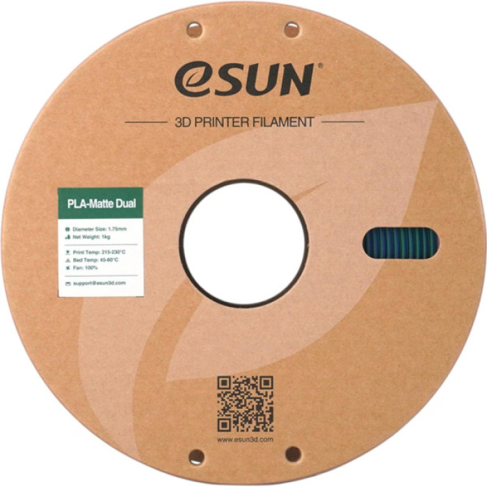 Пластик для 3D-принтера eSUN PLA matte dual 1,75mm 1kg GREEN BLUE (PLA-MTD175B-UG1P1)