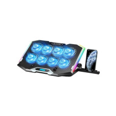 Підставка до ноутбука IceCoorel 10-17", 8*70mm, 2*USB, + LCD, 410x297x40mm, RGB (K10)