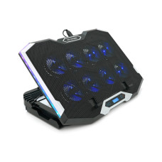 Підставка до ноутбука IceCoorel 10-17", 8*70mm, 2*USB, + LCD, 410x297x40mm, RGB (K10)