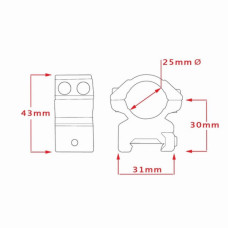 Кріплення для прицілу Hawke Matchmount 1" Weaver Med (921183)