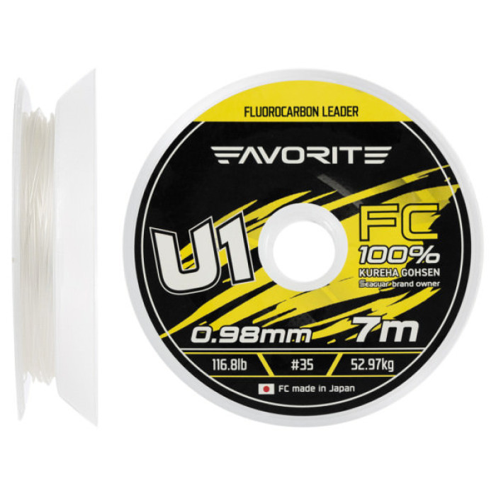 Флюорокарбон Favorite U1 FC 7m 35/0.98mm 116.8lb/52.97kg (1693.11.98)