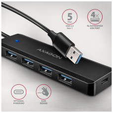 Концентратор AXAGON USB 3.1 to 4xUSB 3.0 black (HUE-C1A)