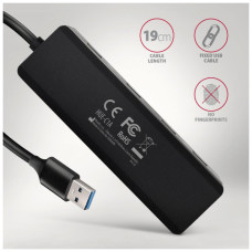 Концентратор AXAGON USB 3.1 to 4xUSB 3.0 black (HUE-C1A)