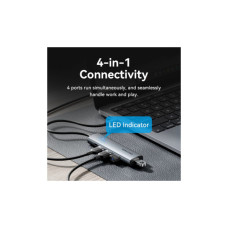 Концентратор Vention USB-C to 4xUSB 3.0 + 1xUSB-C black (TGZHB)