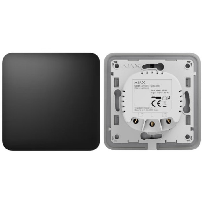Розумний вимикач Ajax LightSwitch 1-gang чорна