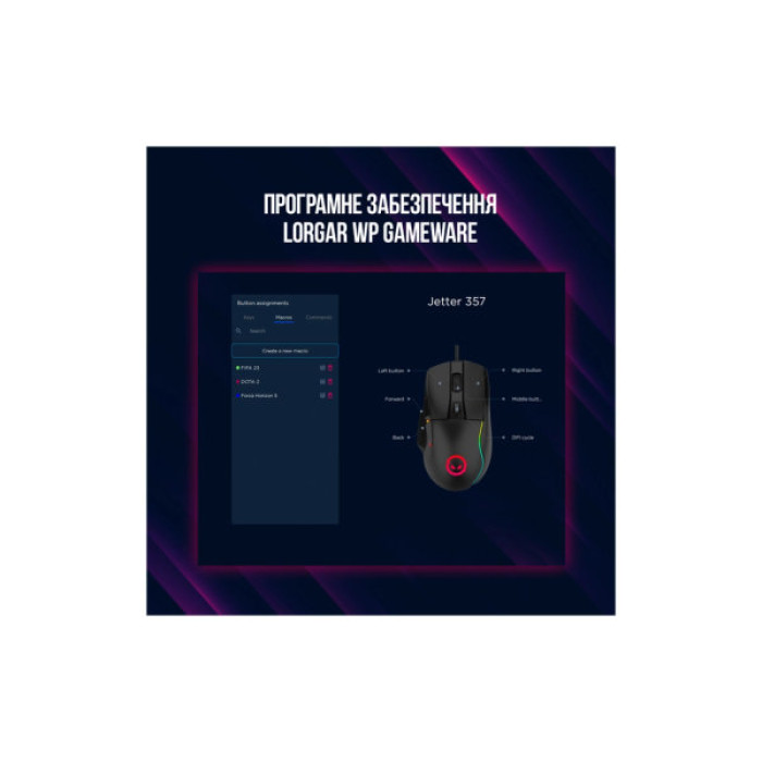 Мишка Lorgar Jetter 357 Wired USB Black (LRG-GMS357)