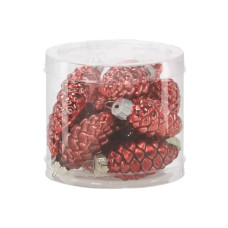 Ялинкова іграшка Chomik скляні прикраси Шишки 16 шт, 3х6 см, червоні (5900779882119_3)