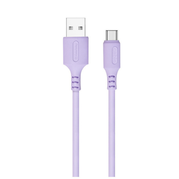 Дата кабель USB 2.0 AM to USB-C 1.0m soft silicone violet ColorWay (CW-CBUC044-PU)
