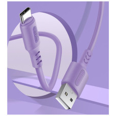 Дата кабель USB 2.0 AM to USB-C 1.0m soft silicone violet ColorWay (CW-CBUC044-PU)
