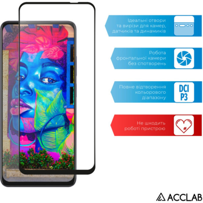 Скло захисне ACCLAB Full Glue Oppo A80 Black (1283126598883)