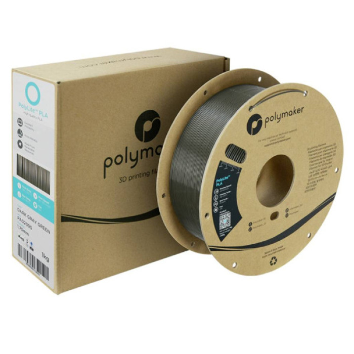 Пластик для 3D-принтера Polymaker PLA POLYLITE 1,75mm 1kg DARK GREY GREEN (PA02095)