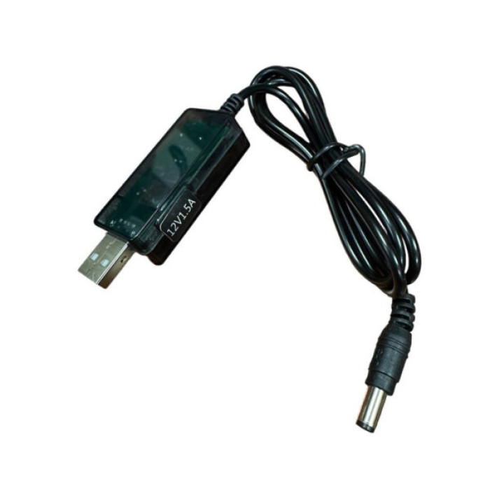Кабель живлення USB to DC 5.5x2.1mm 0.8m 12V 1.5A XoKo (DC-5-12-1,5A)