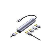 Концентратор Ugreen USB-C to 4xUSB 3.0 + HDMI CM417 gray (20197)