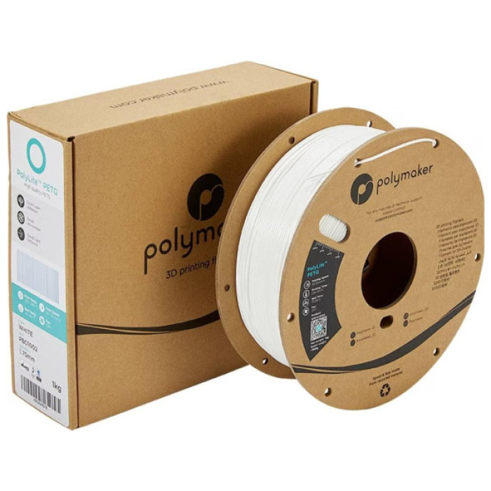 Пластик для 3D-принтера Polymaker PETG POLYLITE 1,75mm 1kg WHITE (PB01002)