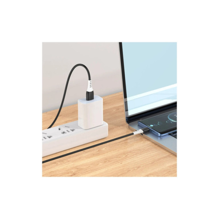 Дата кабель USB 2.0 AM to USB-C 1.0m 3A Black HOCO (6931474768575)