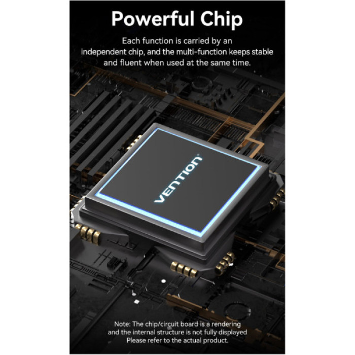 Концентратор VENTION USB3.1 Type-C to HDMI/VGA/USB-C/USB3.0x3/RJ45/SD/TF/TRRS 3.5mm/PD 100W 11in1 (THTHC)