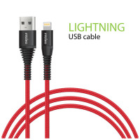 Дата кабель USB 2.0 AM to Lightning 1.2m Red Intaleo (1283126559471)