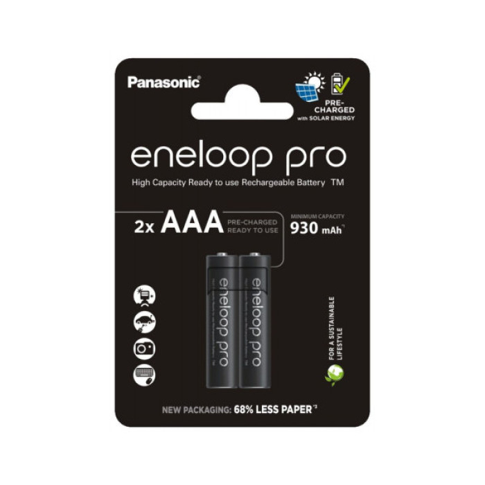 Акумулятор Panasonic AAA Eneloop 930mAh Pro NI-MH * 2 (BK-4HCDE/2CP)