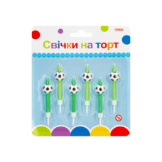 Свічка Maxi М'ячі 6 шт, 6 підставок до свічок (MX620158)