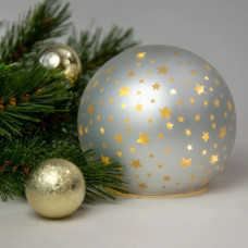 Прикраса декоративна Chomik світильник Куля, скляний, LED 12x11см, білий (5900779881839)