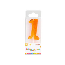Свічка Maxi "1" із блискітками, що іскриться, 4,5 см, на торт (MX622081-1)