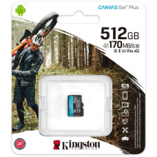 Карта пам'яті Kingston 512GB microSDXC сlass 10 UHS-I U3 V30 A2 Canvas Go Plus G4 (SDCG4/512GBSP)