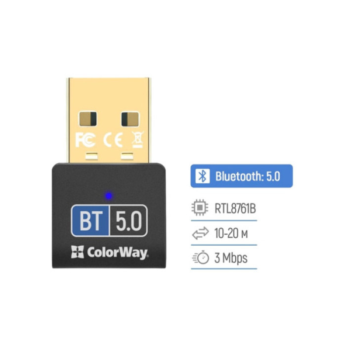 Bluetooth-адаптер ColorWay Bluetooth BT 5.0 (CW-AD-BT50)