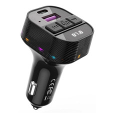FM модулятор XO BCC17 Car Charger Smart Bluetooth Dual Port PD 30W Чорний (BCC17.black)