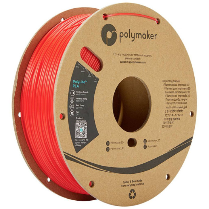 Пластик для 3D-принтера Polymaker PLA POLYLITE 1,75mm 1kg RED (PA02004)