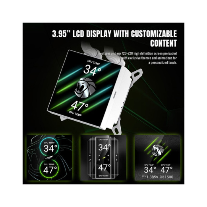 Система рідинного охолодження Gamemax GLACIER 360 LCD WH