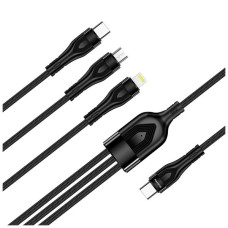 Дата кабель USB 2.0 AM to Lightning + Micro 5P + USB-C 1.2m 3.0A (PD60W data) Black ColorWay (CW-CBPDU3060-BK)