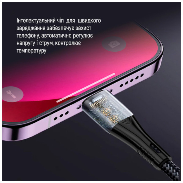 Дата кабель USB 2.0 AM to Lightning + Micro 5P + USB-C 1.2m 3.0A (PD60W data) Black ColorWay (CW-CBPDU3060-BK)